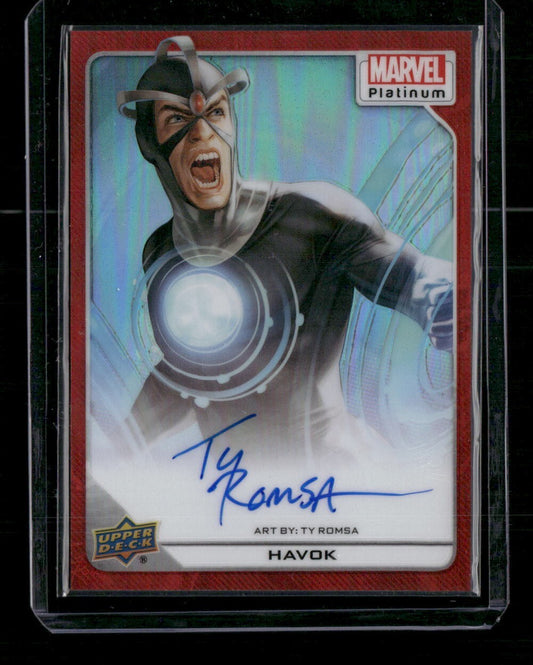 Havok #72 Artist Auto Red Rainbow Upper Deck 2023 Marvel Platinum