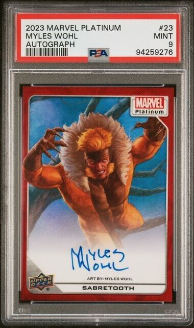 Sabretooth #23 Artist Auto Red Rainbow PSA 9 Upper Deck 2023 Marvel Platinum