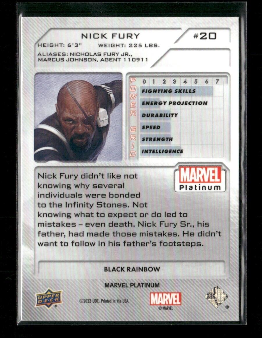 2023 Upper Deck Marvel Platinum Nick Fury #20 Black Rainbow