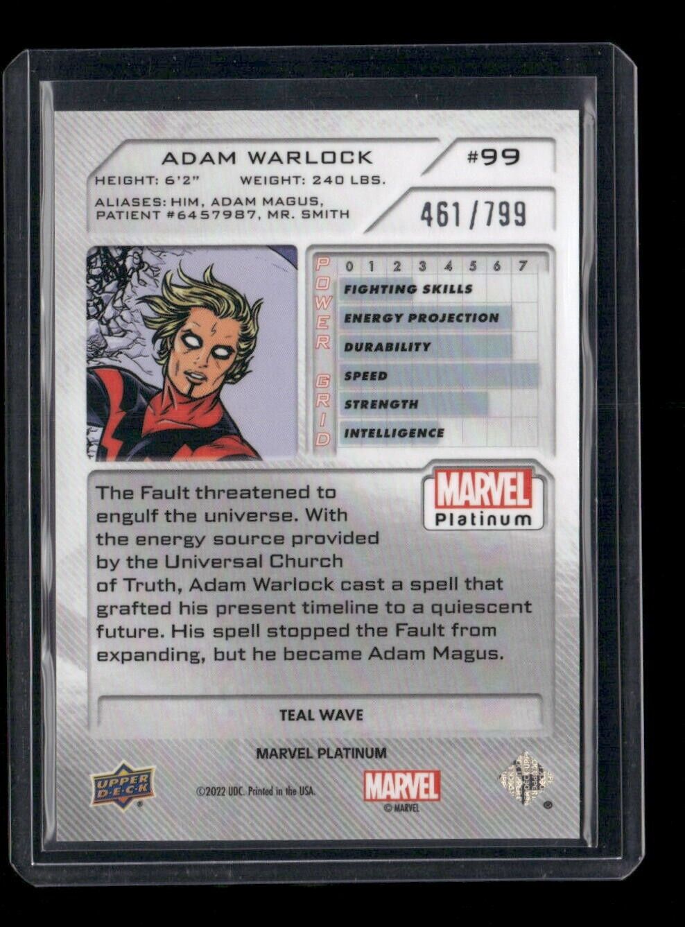 Adam Warlock #99 Teal Wave /799 Upper Deck 2023 Marvel Platinum