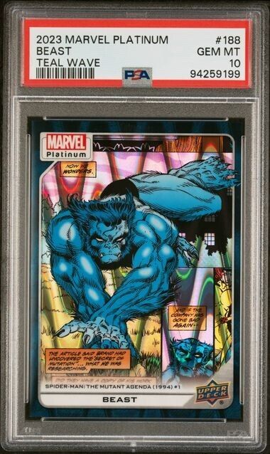 Beast #188 Teal Wave /799 PSA 10 Upper Deck 2023 Marvel Platinum