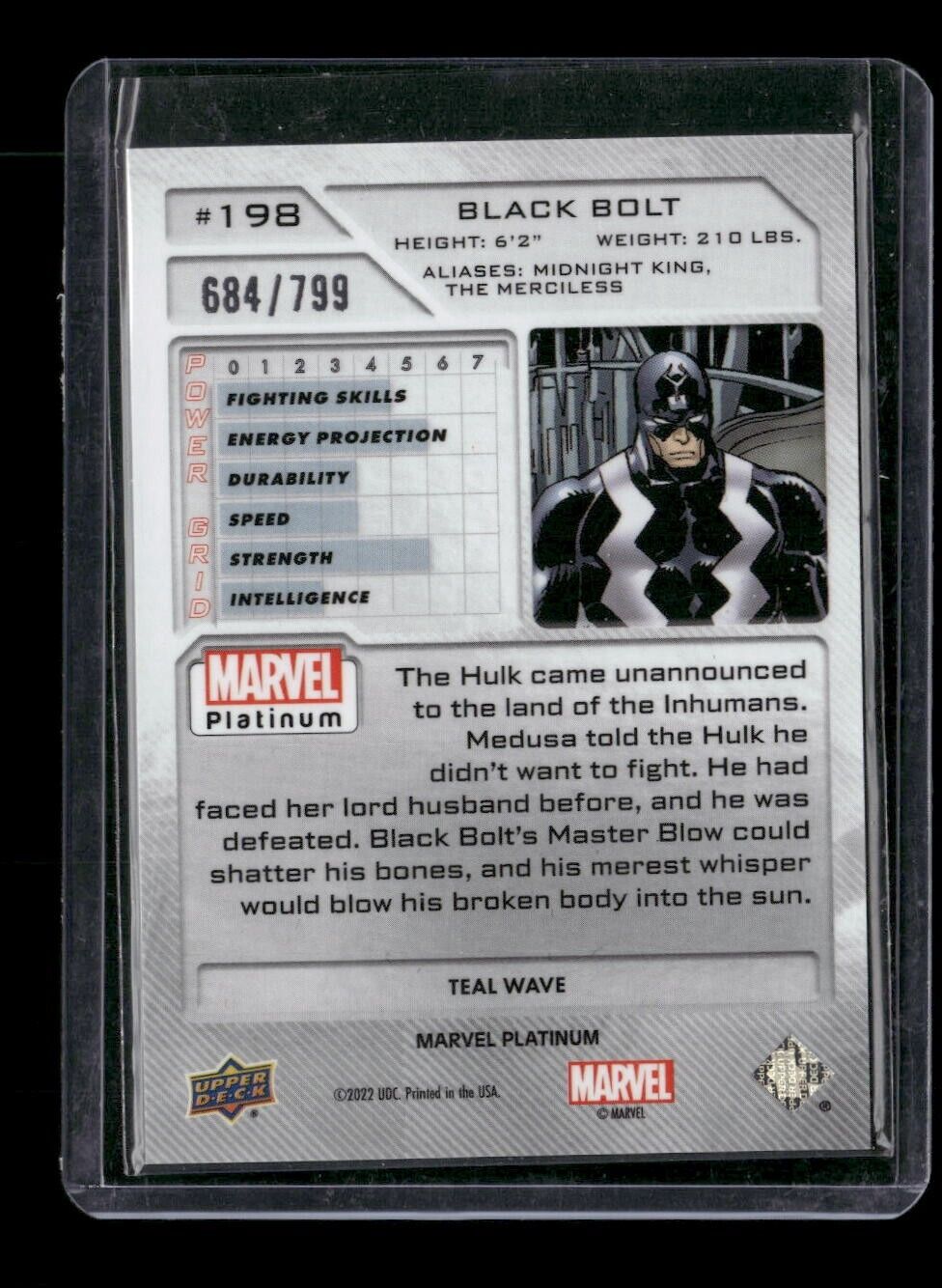 Black Bolt #198 Teal Wave /799 Upper Deck 2023 Marvel Platinum