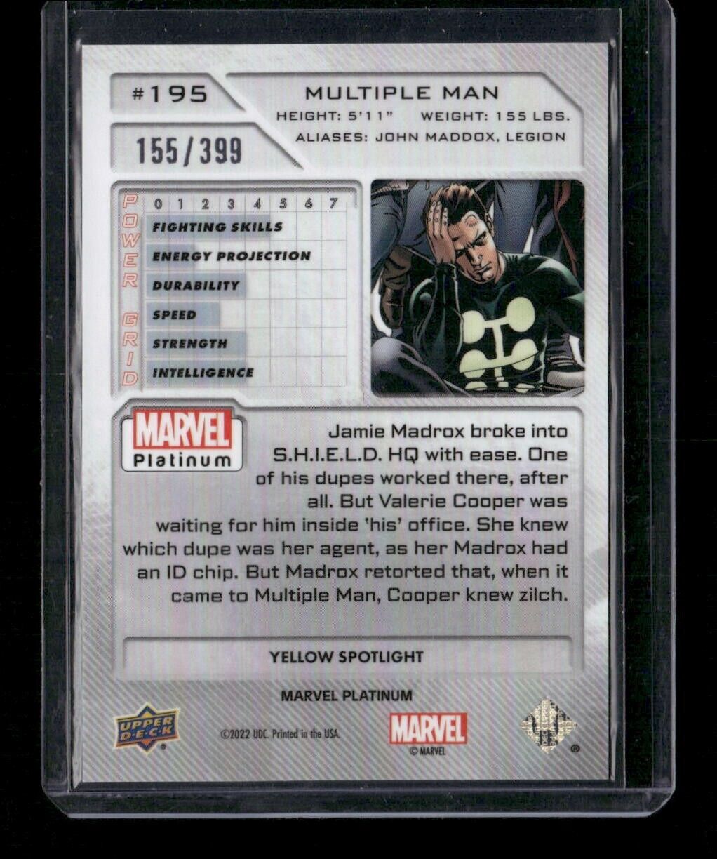 Multiple Man #195 Yellow Spotlight /399 Upper Deck 2023 Marvel Platinum