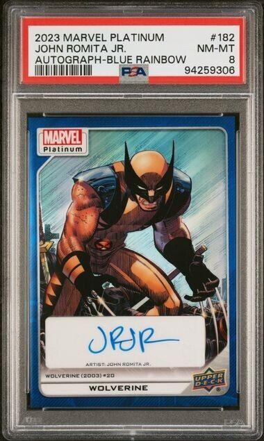 Wolverine #182 Creator Auto Blue Rainbow /15 PSA 8 UD 2023 Marvel Platinum