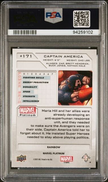 Captain America #171 Rainbow PSA 10 Upper Deck 2023 Marvel Platinum