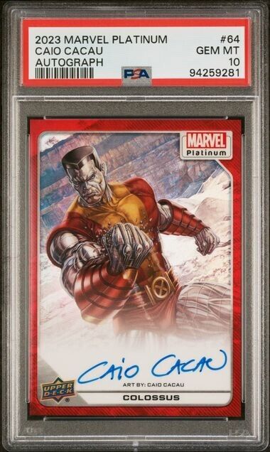 Colossus #64 Artist Auto Red Rainbow PSA 10 Upper Deck 2023 Marvel Platinum