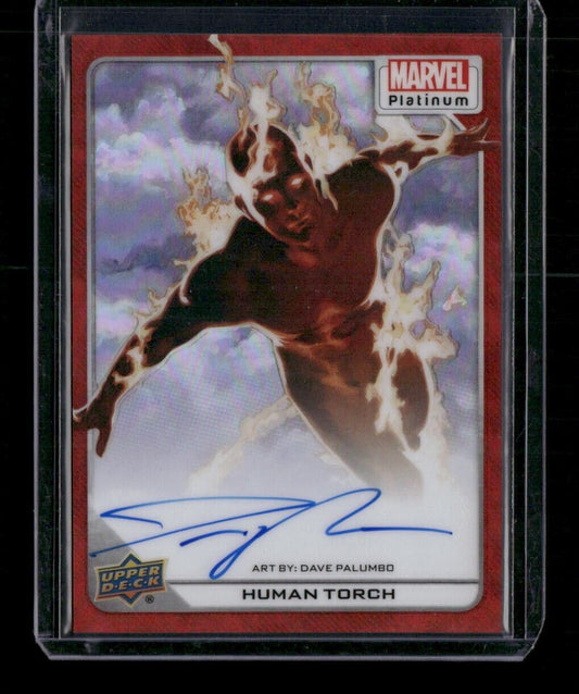 Human Torch #9 Artist Auto Red Rainbow Upper Deck 2023 Marvel Platinum