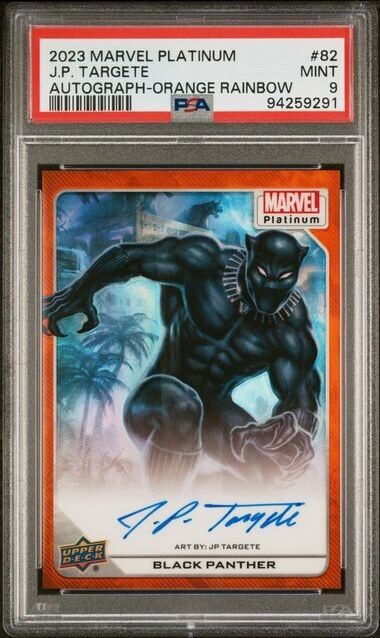 Black Panther #82 Artist Auto Orange Rainbow /35 PSA 9 UD 2023 Marvel Platinum