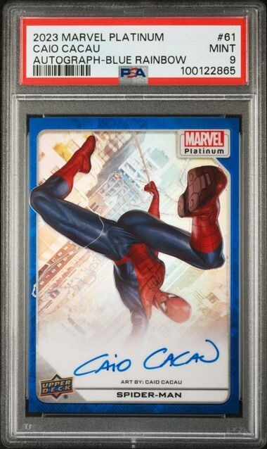Spider-man #61 Artist Auto Blue Rainbow /25 PSA 9 UD 2023 Marvel Platinum