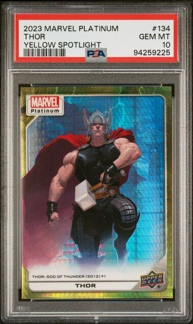 Thor #134 Yellow Spotlight /399 PSA 10 Upper Deck 2023 Marvel Platinum