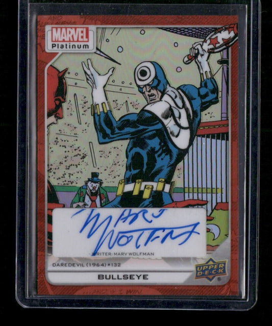 Bullseye #158 Creator Auto Orange Rainbow /25 Upper Deck 2023 Marvel Platinum