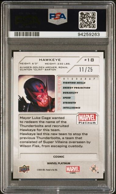 Hawkeye #16 Cosmic /25 PSA 10 Upper Deck 2023 Marvel Platinum