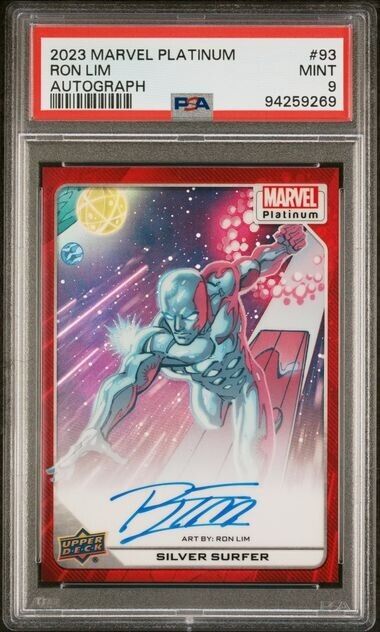 Silver Surfer #93 Artist Auto Red Rainbow PSA 9 Upper Deck 2023 Marvel Platinum