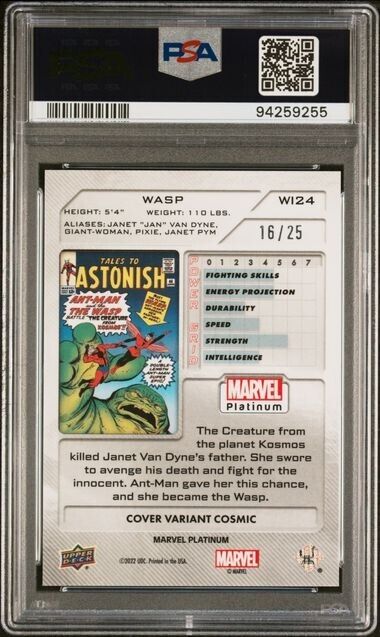 Wasp WI24 Cosmic Cover Variant /25 PSA 10 Upper Deck 2023 Marvel Platinum