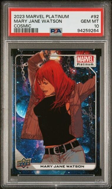 Mary Jane Watson #92 Cosmic /25 PSA 10 Upper Deck 2023 Marvel Platinum