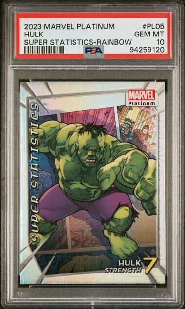 Hulk PL05 Super Statisics Rainbow PSA 10 Upper Deck 2023 Marvel Platinum