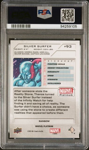 Silver Surfer #93 Rainbow PSA 9 Upper Deck 2023 Marvel Platinum