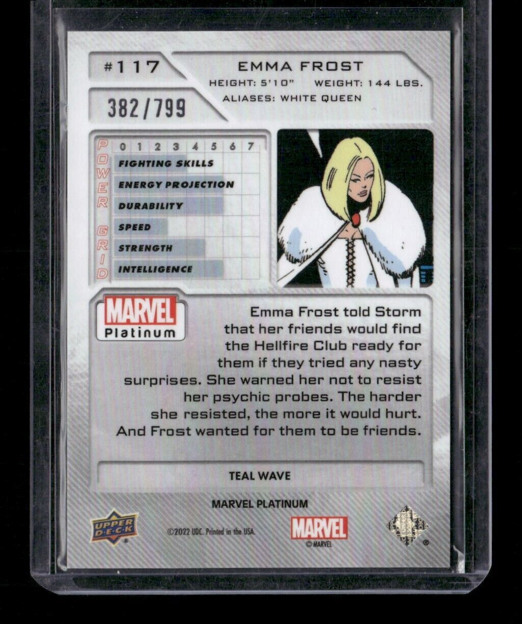 Emma Frost #117 Teal Wave /799 Upper Deck 2023 Marvel Platinum