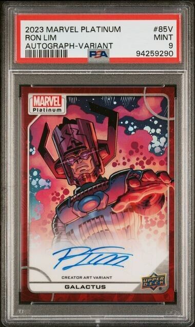 Galactus #85V Creator Art Variant Auto Red Rainbow PSA 9 UD 2023 Marvel Platinum