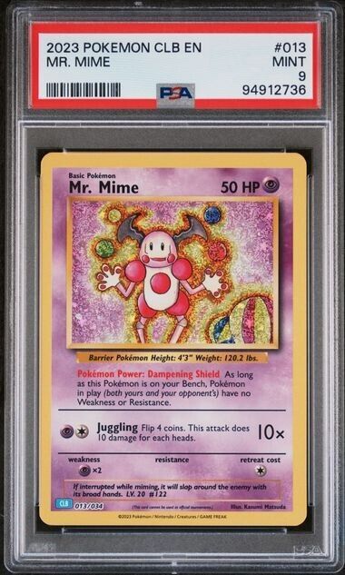 Mr. Mime Holo #013 PSA 9 CLB TCG Classic Collection 2023 Pokemon Card