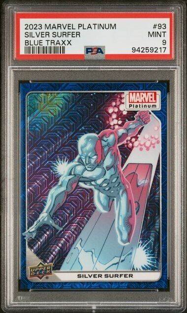 Silver Surfer #93 Blue Traxx /499 PSA 9 Upper Deck 2023 Marvel Platinum