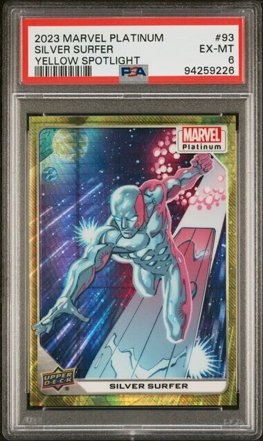 Silver Surfer #93 Yellow Spotlight /399 PSA 6 Upper Deck 2023 Marvel Platinum