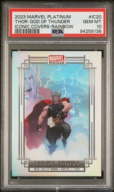 Thor: God of Thunder 1 Iconic Covers IC20 Rainbow PSA 10 2023 UD Marvel Platinum