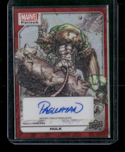 Hulk #145 Creator Auto Red Rainbow Upper Deck 2023 Marvel Platinum