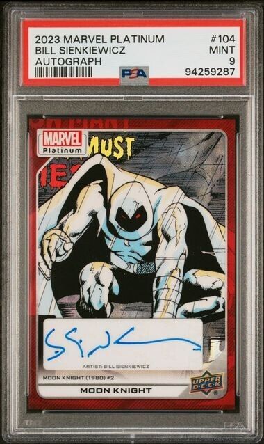 Moon Knight #104 Creator Auto Red Rainbow PSA 9 Upper Deck 2023 Marvel Platinum