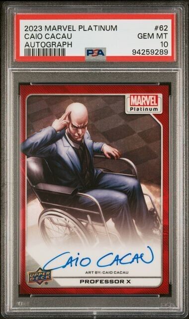 Professor X #62 Artist Auto Red Rainbow PSA 10 Upper Deck 2023 Marvel Platinum