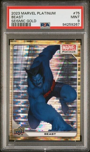 Beast #75 Seismic Gold /10 PSA 9 Upper Deck 2023 Marvel Platinum