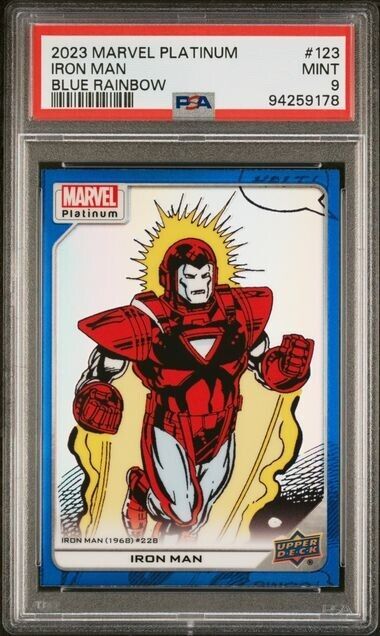 Iron Man #123 Blue Rainbow PSA 9 Upper Deck 2023 Marvel Platinum