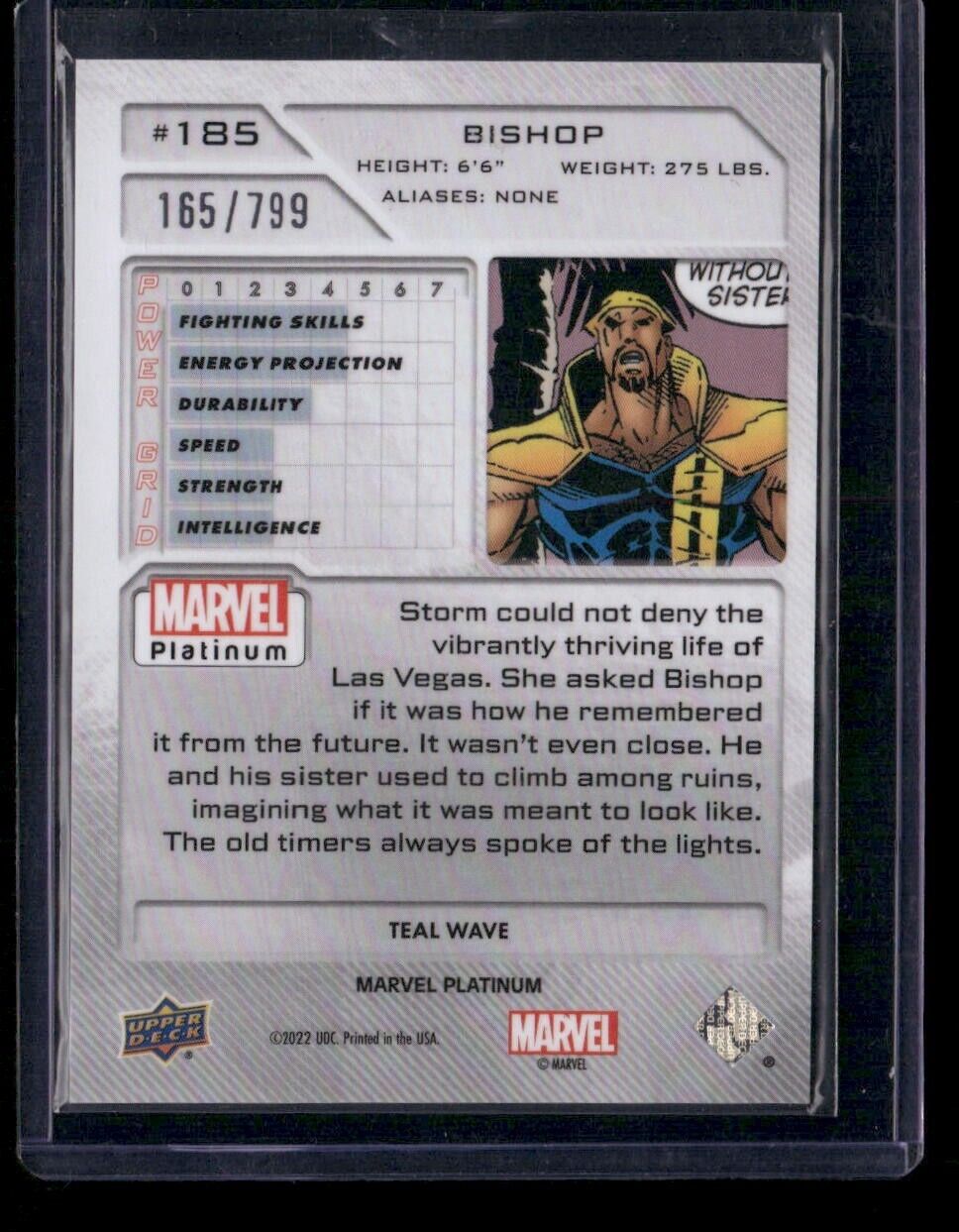 Bishop #185 Teal Wave /799 Upper Deck 2023 Marvel Platinum