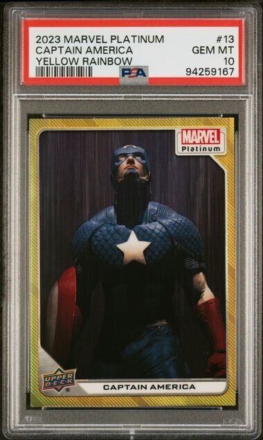 Captain America #13 Yellow Rainbow PSA 10 Upper Deck 2023 Marvel Platinum