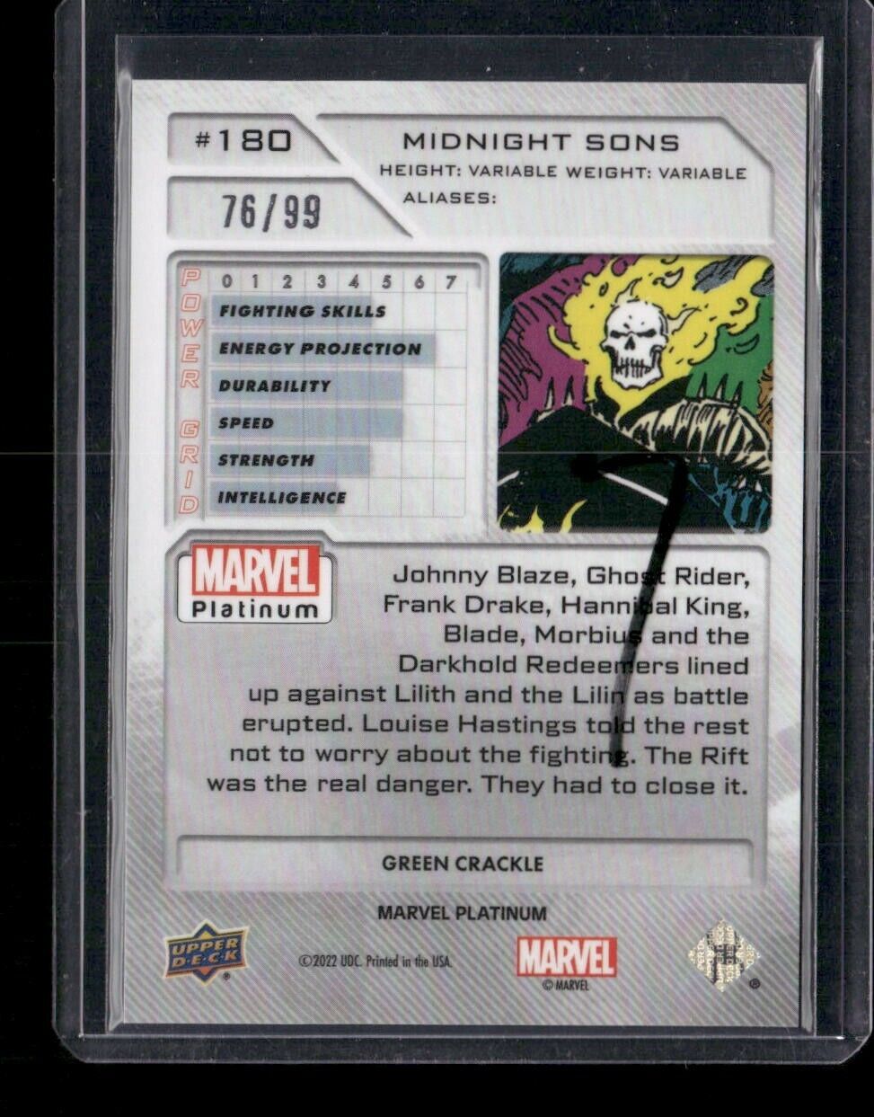 Midnight Sons #180 Green Crackle /99 Upper Deck 2023 Marvel Platinum