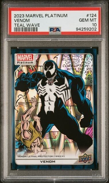 Venom #124 Teal Wave /799 PSA 10 Upper Deck 2023 Marvel Platinum