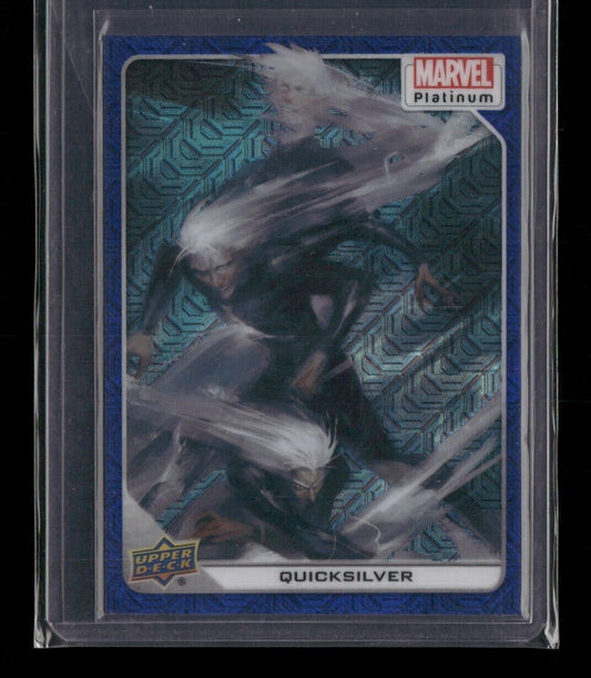 Quicksilver #50 Blue Traxx /499 Upper Deck 2023 Marvel Platinum