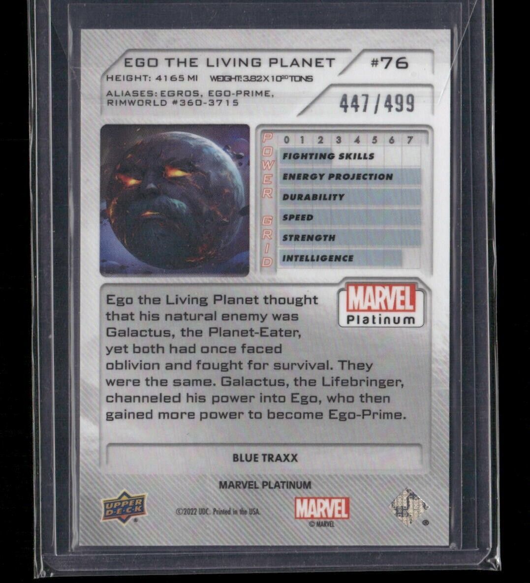 Ego The Living Planet #76 Blue Traxx /499 Upper Deck 2023 Marvel Platinum