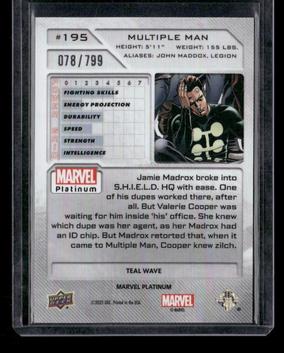 Multiple Man #195 Teal Wave /799 Upper Deck 2023 Marvel Platinum