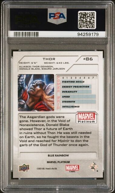 Thor #86 Blue Rainbow PSA 9 Upper Deck 2023 Marvel Platinum