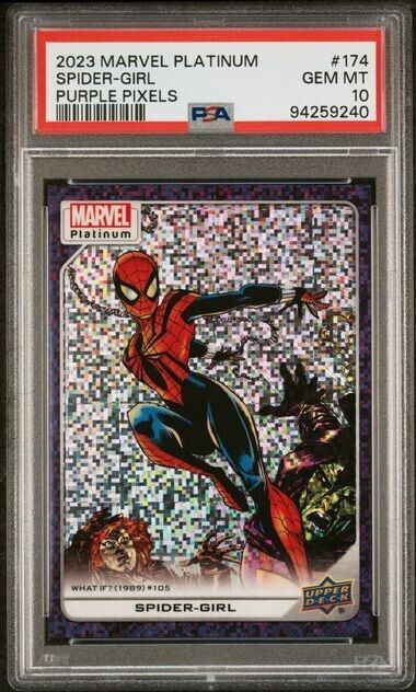 Spider-Girl #174 Purple Pixels /35 PSA 10 Upper Deck 2023 Marvel Platinum