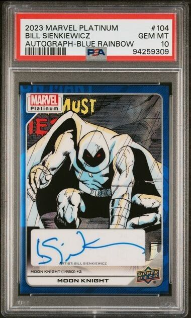 Moon Knight #104 Creator Auto Blue Rainbow /15 PSA 10 UD 2023 Marvel Platinum