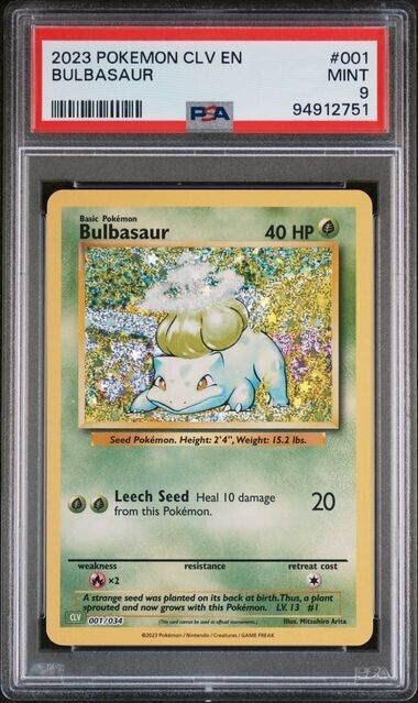 Bulbasaur Holo #001 PSA 9 CLV TCG Classic Collection 2023 Pokemon Card