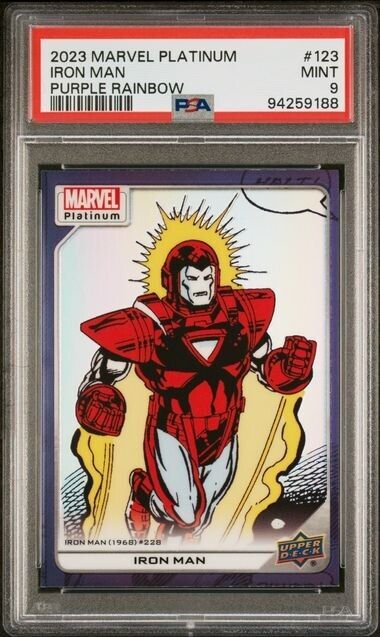 Iron Man #123 Purple Rainbow PSA 9 Upper Deck 2023 Marvel Platinum