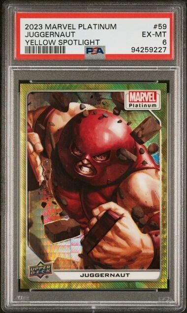 Juggernaut #59 Yellow Spotlight /399 PSA 6 Upper Deck 2023 Marvel Platinum