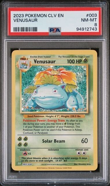 Venusaur Holo #003 PSA 8 CLV TCG Classic Collection 2023 Pokemon Card