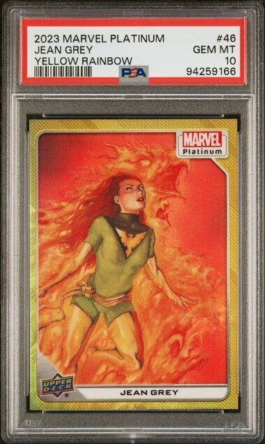 Jean Grey #46 Yellow Rainbow PSA 10 Upper Deck 2023 Marvel Platinum