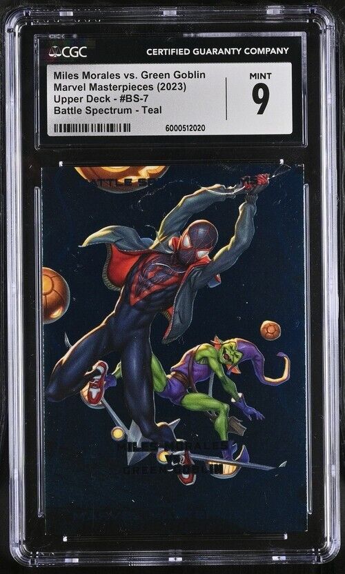 Miles Morales Vs. Green Goblin #BS-7 CGC 9 Teal Battle Spectrum Gems /99 2023