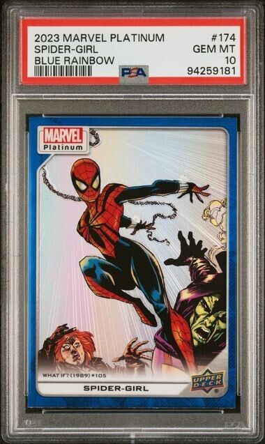 Spider-Girl #174 Blue Rainbow PSA 10 Upper Deck 2023 Marvel Platinum