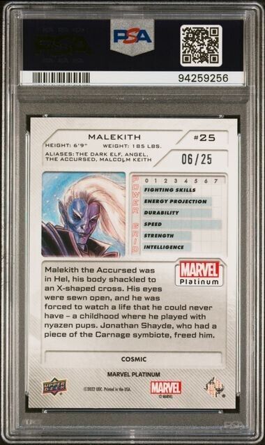 Malekith #25 Cosmic /25 PSA 10 Upper Deck 2023 Marvel Platinum